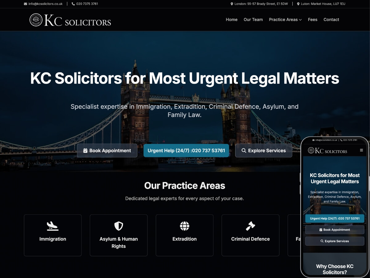 Law Firm in London - Legal Service website design by BrainyWebs